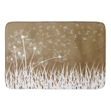 Elegant  White Outline Dandelions in Wind
