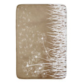 Elegant White Outline Dandelions in Wind Badmat (Voorkant Verticaal)