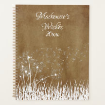 Elegant  White Outline Dandelions in Wind
