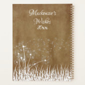 Elegant  White Outline Dandelions in Wind Planner (Achterkant)