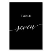 Elegant White over zwarte kalligrafie Tabel 7 Kaart (Voorkant)