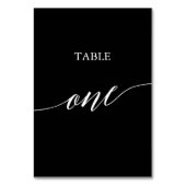 Elegant White over zwarte kalligrafietabel One Kaart (Voorkant)
