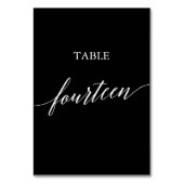 Elegant White over zwarte kalligrafietabel Veertie Kaart (Achterkant)