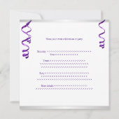 Elegant White Paars Ballon Special Party Event Kaart (Achterkant)