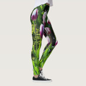 Elegant White Paars Flaming Flag Triumph Tulips Leggings (Rechts)