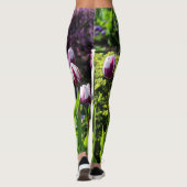 Elegant White Paars Flaming Flag Triumph Tulips Leggings (Achterkant)