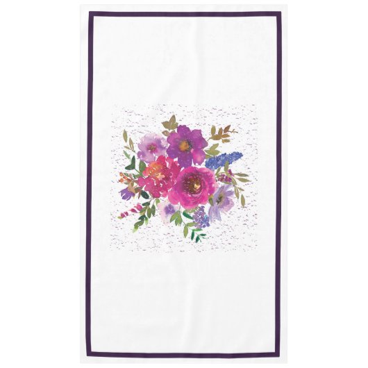 Elegant White Paars Flower Wedding Tablecloth Tafelkleed