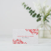 Elegant White paisley and Red Floral Lace Visitekaartje (Staand voorkant)