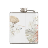 Elegant White Pampas Grass Floral Groomsmen Flask Heupfles (Achterkant)