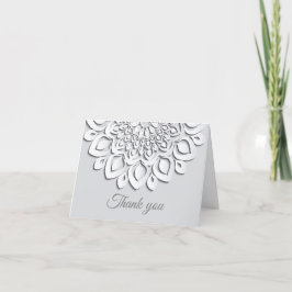 Elegant White Paper Cut Mandala Bedankkaart