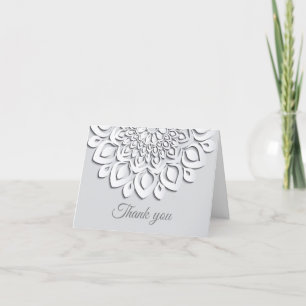 Elegant White Paper Cut Mandala Bedankkaart