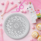 Elegant White Paper Cut Mandala Papieren Bordje (Feest)