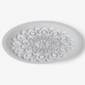 Elegant White Paper Cut Mandala Papieren Bordje (Gekanteld)