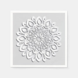 Elegant White Paper Cut Mandala Servet