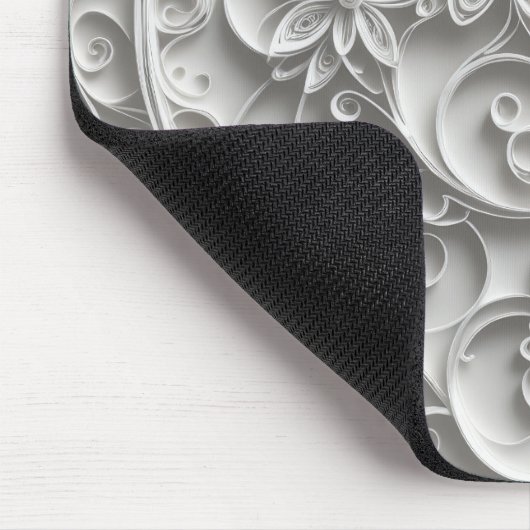 Elegant White Paper Quilling-ontwerp Muismat (Hoek)