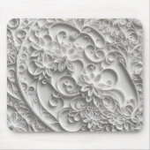 Elegant White Paper Quilling-ontwerp Muismat (Voorkant)