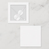 Elegant White Paper Violin & Bow Musician's Notitiekaartje (Voorkant / Achterkant)