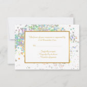 ELEGANT WHITE PASTEL HOLOGRAPHIC CUSTOM RSVP (Voorkant)