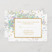 ELEGANT WHITE PASTEL HOLOGRAPHIC CUSTOM RSVP (Voorkant / Achterkant)
