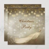 Elegant White Peacock Classy Kerstparty Kaart (Voorkant / Achterkant)