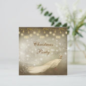 Elegant White Peacock Classy Kerstparty Kaart (Staand voorkant)