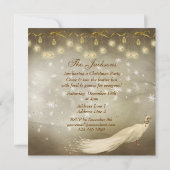Elegant White Peacock Classy Kerstparty Kaart (Achterkant)