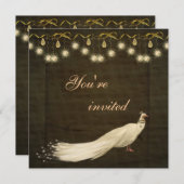 Elegant White Peacock-kerstfeest Kaart (Voorkant / Achterkant)