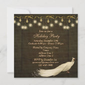 Elegant White Peacock-kerstfeest Kaart (Achterkant)