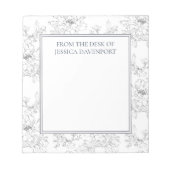 Elegant White Pencil hand-tekende bloemen van bure Notitieblok (Voorkant)