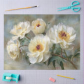 Elegant White Peonies in Bloom Tissuepapier (Craft)