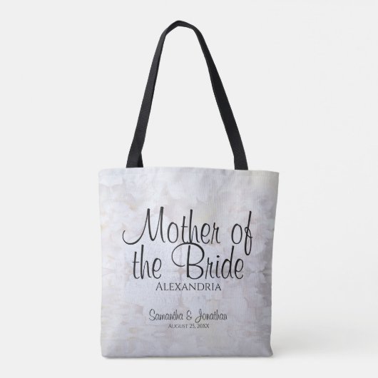 Elegant White Peonies Moeder van het bruidshuwelij Tote Bag (Achterkant)