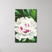 Elegant White Peony met roze Floral Digital Canvas Afdruk (Voorkant)
