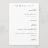 Elegant White Peony Wedding Ceremony Programmakaart (Achterkant)