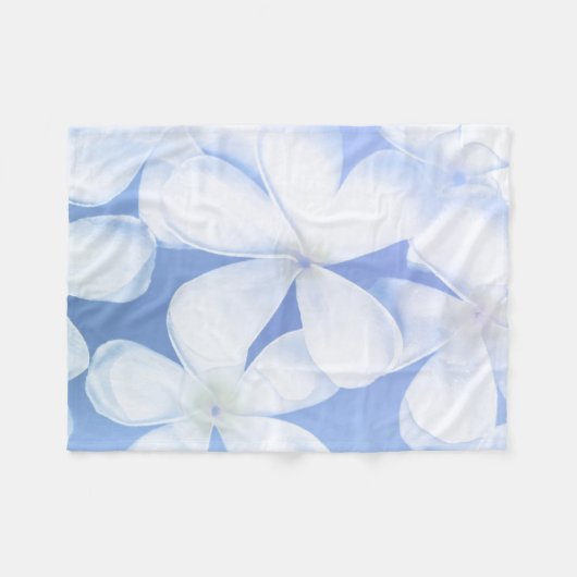 Elegant White Periwinkle Floral | Fleece Blanket (Voorkant (Horizontaal))