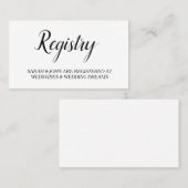 Elegant White Personalized Wedding Registry Card Visitekaartje (Voorkant / Achterkant)