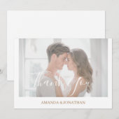 Elegant White Photo Flat Wedding Hartelijk dank Bedankkaart (Voorkant / Achterkant)