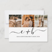 Elegant White Photo Monogram Weddenschap QR Code RSVP Kaartje (Achterkant)
