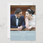 Elegant White Photo Wedding Announding Kaart (Achterkant)