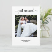 Elegant White Photo Wedding Announding Kaart (Staand voorkant)