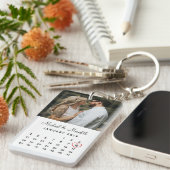 Elegant White Photo Wedding Jubileum Agenda Sleutelhanger (Voorkant Rechts)