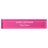 Elegant white & pink custom name Desk Nameplate Naambordje (Voorkant)