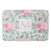 Elegant White Pink Flowers Waterverf Floral Badmat (Voorkant)