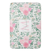 Elegant White Pink Flowers Waterverf Floral Badmat (Voorkant Verticaal)