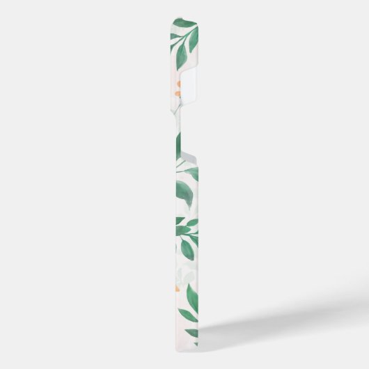 Elegant White Pink Flowers Waterverf Floral iPhone Hoesje (Linkerkant)