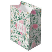 Elegant White Pink Flowers Waterverf Floral Medium Cadeauzakje (Voorkant Gekanteld)