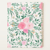 Elegant White Pink Flowers Waterverf Floral Planner (Achterkant)
