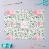 Elegant White Pink Flowers Waterverf Floral Tissuepapier (Craft)