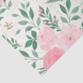 Elegant White Pink Flowers Waterverf Floral Tissuepapier (Detail)