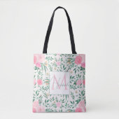 Elegant White Pink Flowers Waterverf Floral Tote Bag (Voorkant)