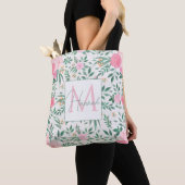 Elegant White Pink Flowers Waterverf Floral Tote Bag (Dichtbij)